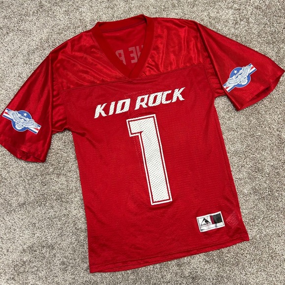 Kid Rock Football Jersey We The People #1 Adult Size Small Red American Bada$$ - Picture 1 of 9
